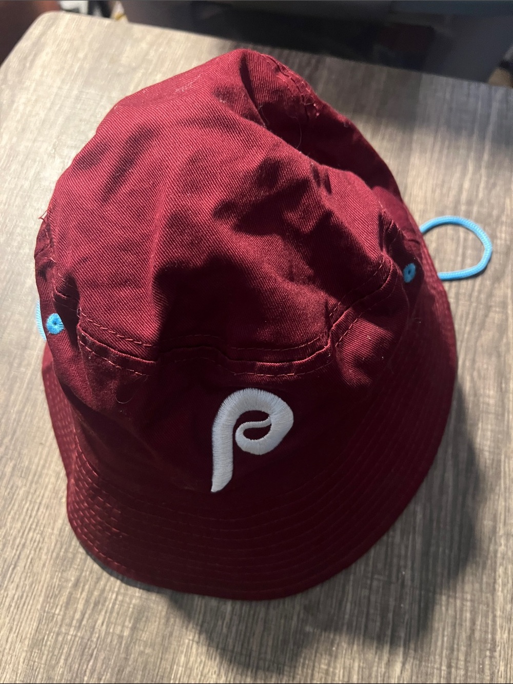 MLB Burgundy Bucket Hat with Phillies Logo sponsored by Miller Lite